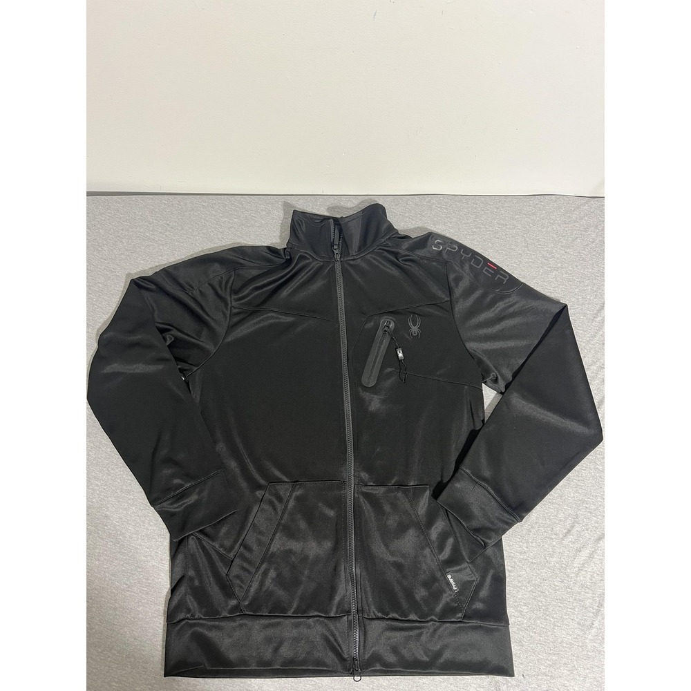 Spyder Jacket Mens Large Black Full Zip ProWB Activewear Outdoor Performance